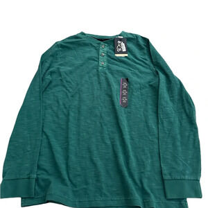 Art Class Boys XXL 16/18 Green Henley Long Sleeve Shirt